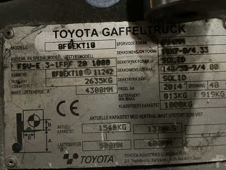 Elektryczne 3-kołowe 2014  Toyota 8FBEKT15 (1)