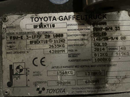 Eléctrica de 3 ruedas 2014  Toyota 8FBEKT15 (2)