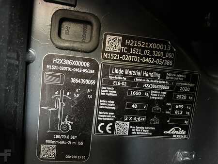 3-wiel elektrische heftrucks 2020  Linde E16-02 (3)