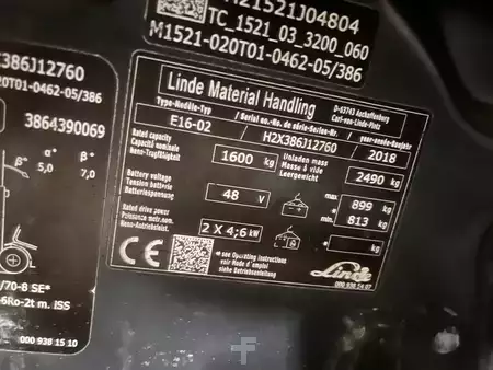 El Truck - 3-hjul 2018  Linde E16-02 (4)
