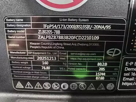 4-wiel elektrische heftrucks 2026  EP Equipment Vorkheftruck EFXZ-301-H - 4,8M Triplex - Freelift - Sideshift (25)
