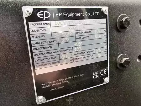 4-wiel elektrische heftrucks 2026  EP Equipment Vorkheftruck EFXZ-301-H - 4,8M Triplex - Freelift - Sideshift (29)