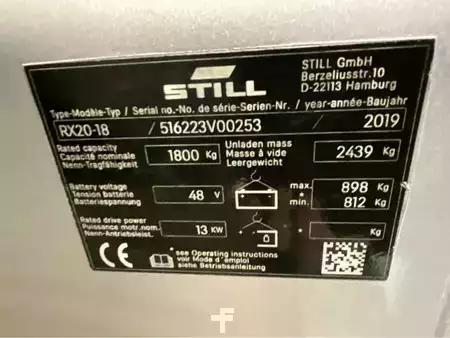 Dieseltrukki 2019  Still RX20-18 - 4,5M - Triplex - Vorkenversteller - Freelift - Sideshift (12)