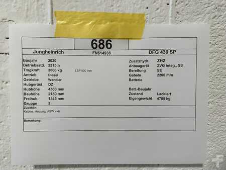 Diesel truck 2020  Jungheinrich DFG 430 (17)