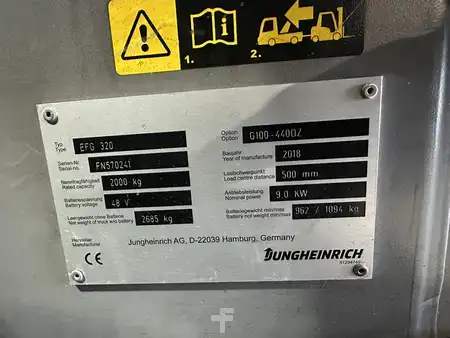Eléctrica de 4 ruedas 2018  Jungheinrich EFG 320 (13)