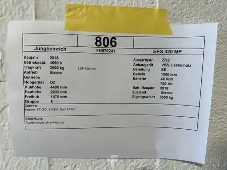 Eléctrica de 4 ruedas 2018  Jungheinrich EFG 320 (16)