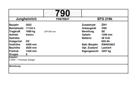 3-wiel elektrische heftrucks 2022  Jungheinrich EFG 216 (18)