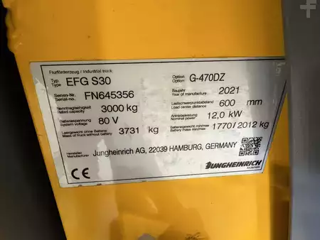 Elektro 4 Rad 2021  Jungheinrich EFG S30 (14)