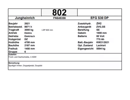 Elektro 4 Rad 2021  Jungheinrich EFG S30 (18)