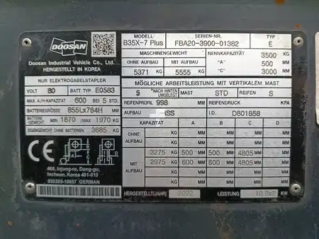 Carrelli elettrici 4 ruote 2022  Doosan B35X-7 (3)