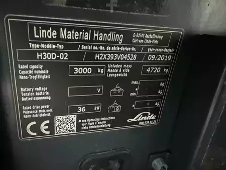 Carretilla elevadora diésel 2019  Linde H30D-02 (9)