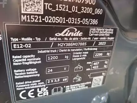 Carrelli elettrici 3 ruote 2023  Linde E 12-02 (6)