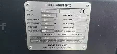 Sähkö - 4 pyör 2025  HC (Hangcha) CPD25-XD6-SI-21 Lithium-Ion (19)