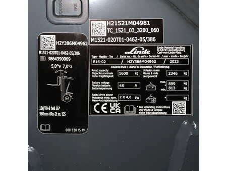 Elektromos 3 kerekű 2023  Linde E16 (7)