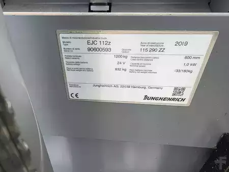 Apilador eléctrico 2019  Jungheinrich EJC112z (9)