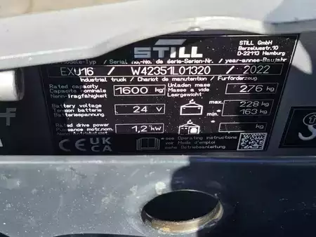 Lavtløftende truck 2022  Still EXU16 (10)