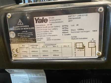 3-wiel elektrische heftrucks 2017  Yale ERP18VT (3)