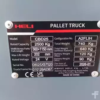 Elektrische palletwagens 2026  Heli CBD25-A2FLIH (6)