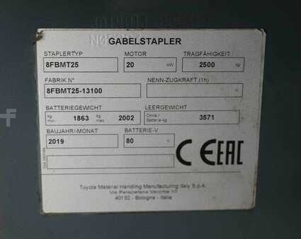 Carrelli elettrici 4 ruote 2019  Toyota 8FBMT25 - 2019 - Technically ready! (9)