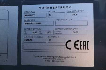 Dieseltruck - Toyota 9FBM30T Valid inspection, *Guarantee! Electric, 47 (6)