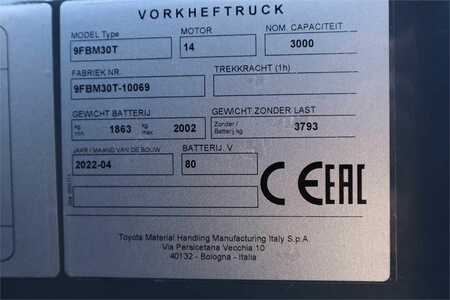 Dieseltrukki  Toyota 9FBM30T Valid inspection, *Guarantee! Electric, 47 (6) 