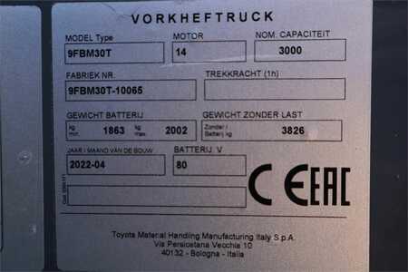 Empilhador diesel - Toyota 9FBM30T Valid inspection, *Guarantee! Electric, 47 (16)