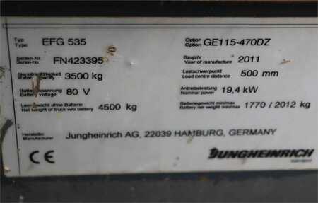 Diesel gaffeltruck  Jungheinrich EFG 535K Electric, Lifting Height 4700mm, Freelift (6) 