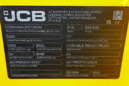 Wózki teleskopowe sztywne - JCB 525-60E Guarantee! Fully Electric, 2500kg Capacity (6)