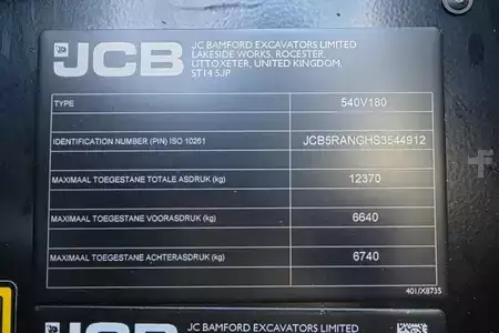 Sollevatori telescopici rigidi  JCB 540V180 Valid inspection, *Guarantee! 4t Cap. 17.5 (7)