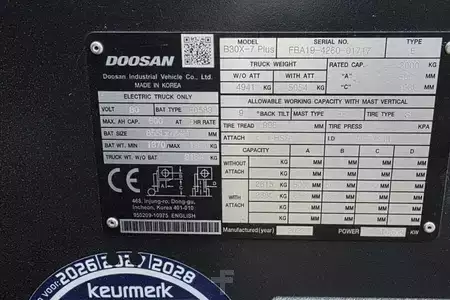 Empilhador diesel 2023  Doosan B30X-7 Plus Electric, 3 Tons Capacity, Lift Height (8)