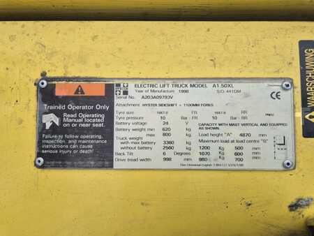 Elektro tříkolové VZV 1998  Hyster A1.50XL (9)