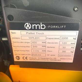 Elektromos emelőkocsik 2020  MB Forklift WPL201 (3)