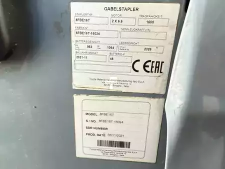 Elektrisk- 3 hjul 2021  Toyota 8FBE16T (6)
