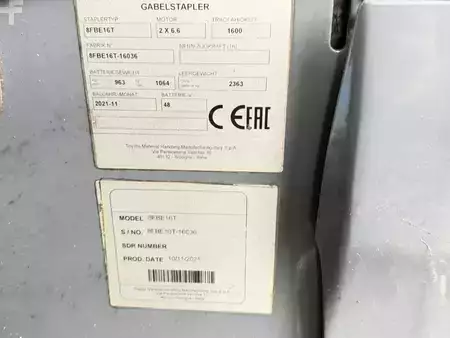 Elektrisk- 3 hjul 2021  Toyota 8FBE16T (7)