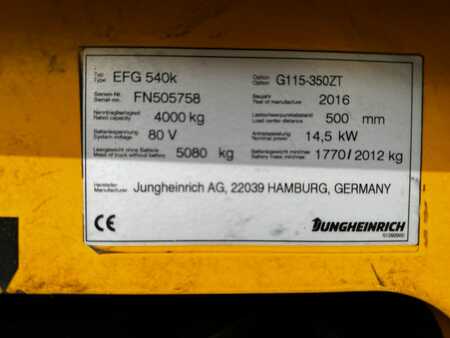 Elektro čtyřkolový VZV 2016  Jungheinrich EFG 540K G115-350ZT (8)
