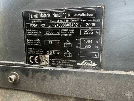 4-wiel elektrische heftrucks 2016  Linde E20PL-02 386 (8)