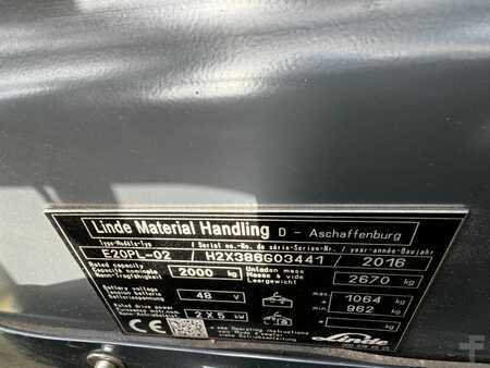4-wiel elektrische heftrucks 2016  Linde E20PL-02 386 (8)