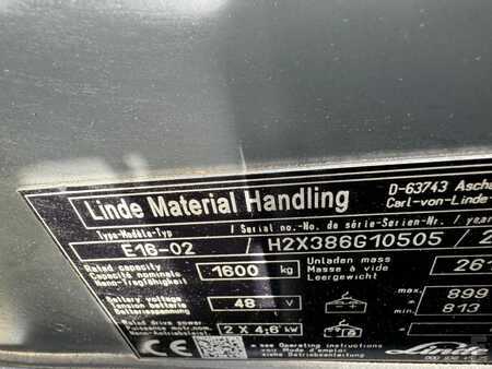 3-wiel elektrische heftrucks 2016  Linde E16-02 386 (8)