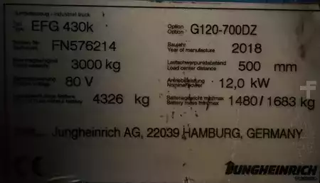 Elektro 4 Rad  Jungheinrich EFG 430K G120-700DZ (9)