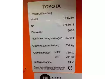Elektrische palletwagens 2020  Toyota LPE250 (10)