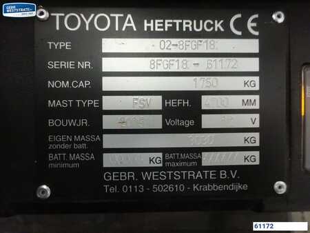 Chariot élévateur gaz 2015  Toyota 02-8FGF18 (8)