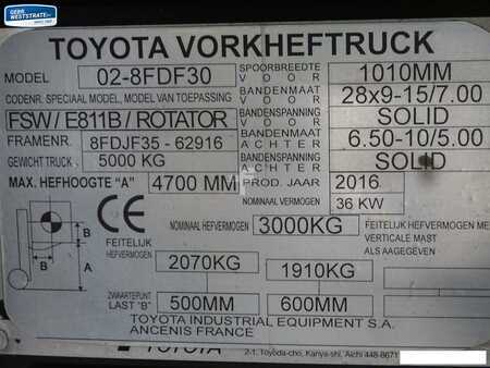 Chariots élévateurs diesel 2016  Toyota 8FDF30 (7)
