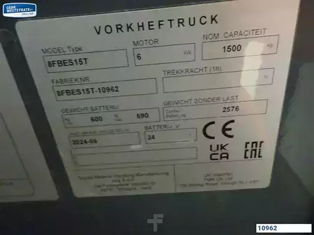 Elektryczne 3-kołowe 2024  Toyota 8FBES15T (7)