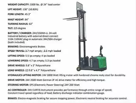 Apilador eléctrico 2026  Ekko EK14S-130LI (9)