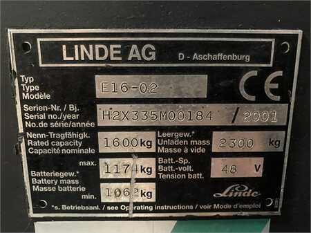 3-wiel elektrische heftrucks 2001  Linde E16-02 (8)