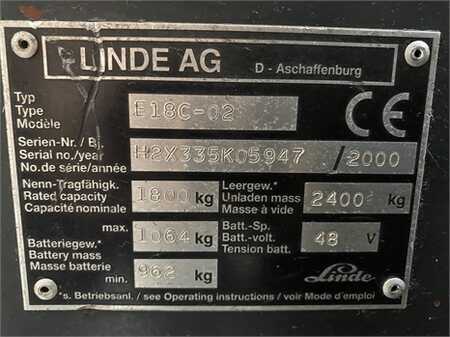 3-wiel elektrische heftrucks 2000  Linde E18C-02 (8)
