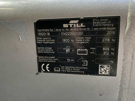 Elektro tříkolové VZV 2019  Still RX20-18 Volledige cabine (7)