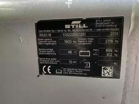 Chariots électriques à 3 roues 2019  Still RX20-18 Volledige cabine (7)