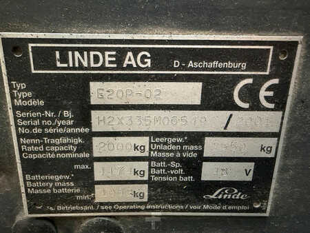 Elektro čtyřkolový VZV 2001  Linde E20P-02 (7)