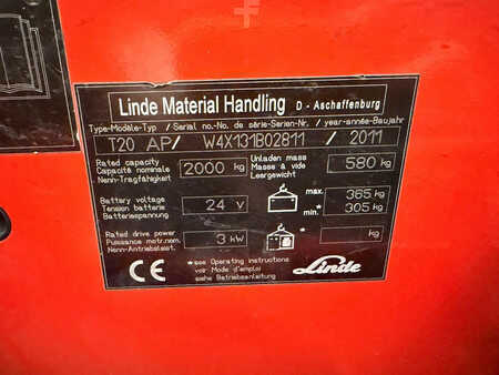 Nízkozdvižný vozík 2011  Linde T20AP (7)